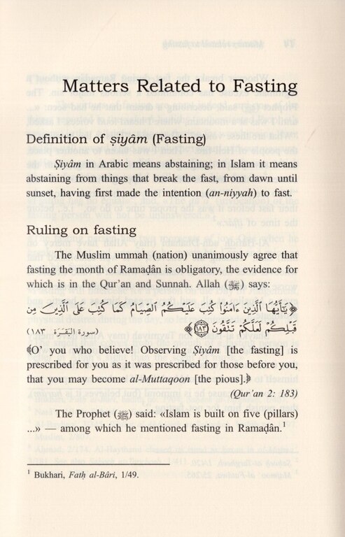 Matters Related To Fasting